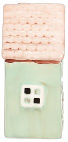 Căsuță din ceramică cu LED, 10 x 7 x 14 cm,primăvară, verde închis