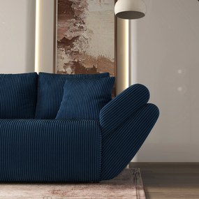 Canapea extensibilă dumonde cu ladă de depozitare si sezut confortabil din spuma high-density, Berlin Zoom Blue 300x100 cm