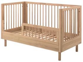 Pătuț Bebelus/Toddler Forrest Oak, 70 x 140 cm, din Lemn Masiv de Stejar, Natur – Vipack