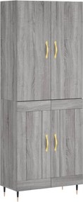 vidaXL Dulap înalt, gri sonoma, 69,5x34x180 cm, lemn compozit
