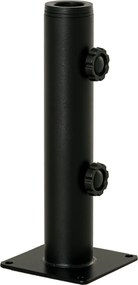 Outsunny Picior de umbrelă, tub reglabil din metal pentru tija Ø 34, 38 și 48 mm, negru | Aosom Romania