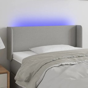 3122930 vidaXL Tăblie de pat cu LED, gri deschis, 83x16x78/88 cm, textil