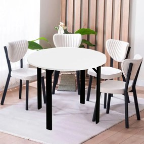 Set masa Onita bucatarie  rotund cu 4 scaune 90 cm