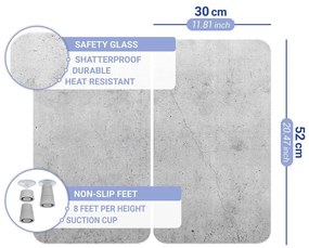 Set 2 protecții din sticlă pentru aragaz Wenko Universal, gri