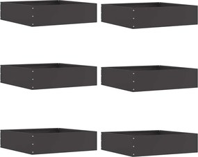 vidaXL Margine pentru gazon 6 pcs Negru 50 x 50 x 13 cm Oțel