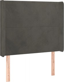 vidaXL Tăblie de pat cu aripioare gri închis 83x16x118/128 cm catifea