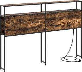 vidaXL Tăblie de depozitare cu raft Stejar afumat 120 cm Lemn compozit
