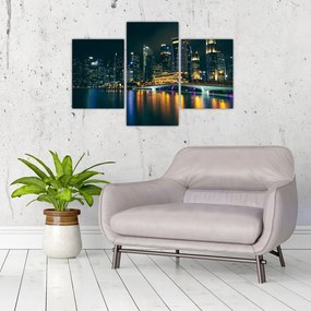 Tablou - Singapore noaptea (90x60 cm)