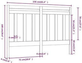 Tablie de pat, gri, 156x4x100 cm, lemn masiv de pin Gri, 156 x 4 x 100 cm, 1