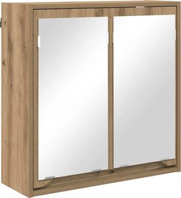 vidaXL Dulap cu oglindă pentru baie Stejar Artizanal 60 x 20 x 60 cm