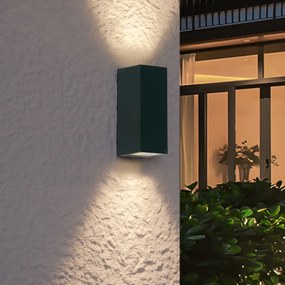 Lampă de perete modernă verde închis cu 2 lumini GU10 70mm IP54 - Baleno