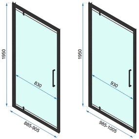 Cabina dus Rapid Swing Crom 100x80cm, Rea