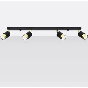 Spot NERO 4xGU10/40W/230V negru/auriu Sollux SL.1072
