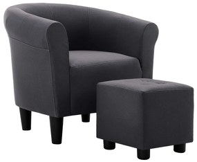 248037 vidaXL Set cu fotoliu și taburet, 2 piese, negru, material textil