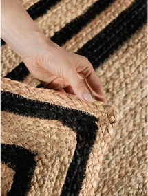 Covor tip traversă negru/în culoare naturală reversibil/țesut manual din iută 70x200 cm Jutta – Hanse Home