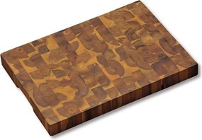 Tocator profesional Kesper 28151, 30 x 42 cm, Adancituri laterale pentru prindere, suprafata care protejeaza lamele, lemn de salcam, Maro inchis