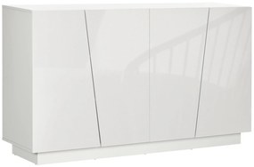 Dulap multifunctional HOMCOM cu 5 niveluri din PA alb cu polita reglabila pe 3 niveluri si baza inaltata, 150x40x88 cm | Aosom Romania