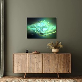 Tablou pe sticlă cu abstracție verde (70x50 cm)