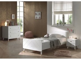 Pat din lemn de pin pentru copii Vipack Billy, 90 x 200 cm, alb