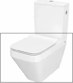 Set vas WC pe pardoseala Cersanit Crea back-to-wall cu capac slim softclose alb fara rezervor