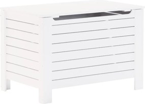 vidaXL Cutie depozitare capac "RANA", alb, 80x49x54 cm, lemn masiv pin