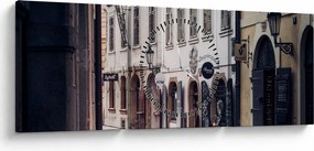 Tablou - Strada din Praga (cu ceas) (90x30 cm)