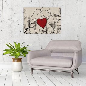 Tablou pe sticlă - Pereche îndrăgostită (70x50 cm)