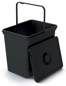 Coș de gunoi suspendat, 23 l, negru