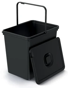 Coș de gunoi suspendat, 23 l, negru