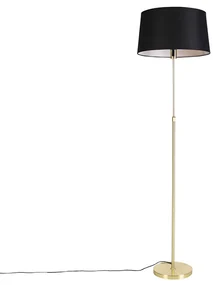 Lampă de podea auriu/alamă cu abajur din in negru 45 cm - Parte
