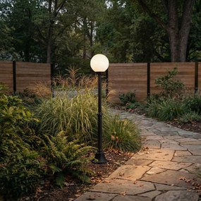 Lampă clasică de exterior neagră cu sticlă opal 140cm IP44 - Champs