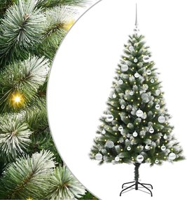 vidaXL Brad de Crăciun artificial cu articulații și zăpadă înghețată