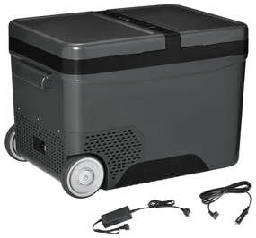 Outsunny Frigider Portabil Electric 35L cu Maner Telescopic și Roți, Ideal pentru Călătorii și Camping | Aosom Romania