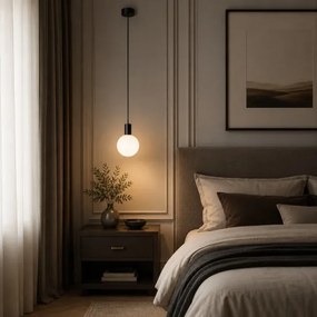 Argon 9005 - Lampă suspendată de exterior pe cablu ORE, 1xG9/6W/230V, neagră
