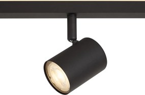Spot de tavan modern negru cu 4 lumini GU10 50mm, inclusiv iluminare de fundal și întrerupător cu 3 căi - Back Up