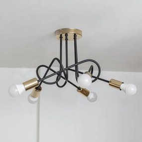 Lustră aplicată OXFORD 5xE27/15W/230V aurie/neagră