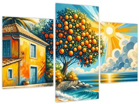 Tablou - Casă cu portocale I. (90x60 cm)