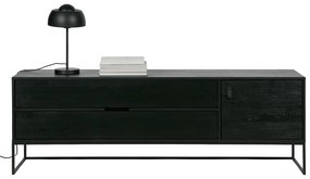Comodă TV neagră din lemn de frasin 180x61x44 cm Silas – WOOOD