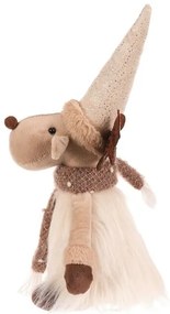 Decorațiune de Crăciun Ren, înălțime 32 cm, așezat, bej/maro