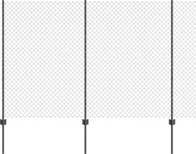 vidaXL Gard cu Stâlp Gri 1,5 x 10 m Oțel și PVC