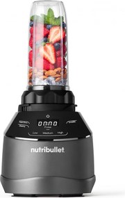 Blender, robot, Nutribullet 3in1 Triple Prep System NBF580B, 1500 W, 1,8 l, 8 programe, 3 viteze, 8 programe, Recunoastere accesorii, Comandă tactila, Negru/gri