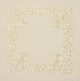 Husa de perna decorativa BLOSSOM ORNAMENT 40x40 cm, crem