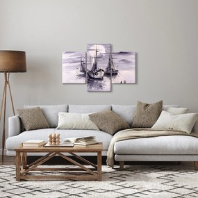Tablou - Port marin, pictură în ulei (90x60 cm)
