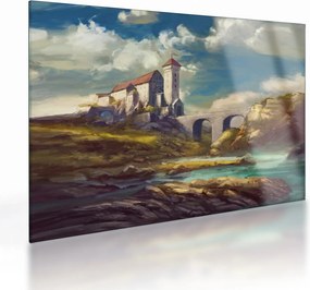 Tablou pe sticlă - Castelul medieval (70x50 cm)