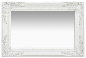 vidaXL Oglindă de perete in stil baroc, alb, 60 x 40 cm