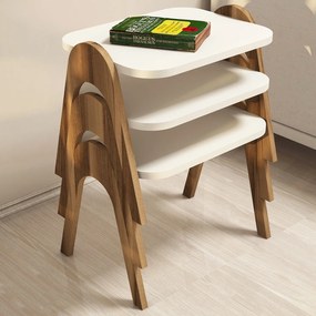 Set măsuțe de cafea Parid (Nuc + Crem). 1071849