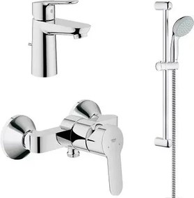 Set baterii dus lavoar si set dus cu bara Grohe BauEdge crom
