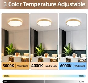 Brilagi-LED Corp de iluminat dimabil GLASS POOL DOUBLE LED/60W/230V 50 cm, decor lemn + telecomandă