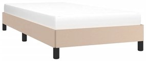 Cadru de pat, cappuccino, 90x190 cm, piele ecologica Cappuccino, 25 cm, 90 x 190 cm