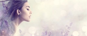 Tablou - Femeia cu lavandă (120x50 cm)